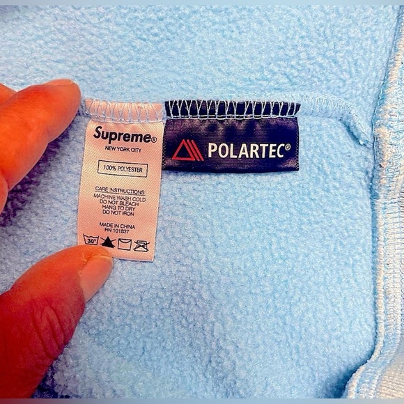 Supreme Polartec Fleece Hoodie Baby Blue Women’s Medium | Authentic SUPREME! - Picture 4 of 7